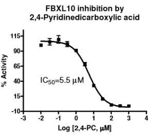 FBXL10 Inhibition curve and IC50 with BPS Bioscience FBXL10 assay via tebu-bio